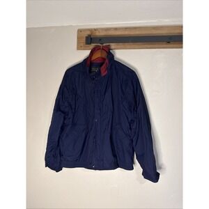 Vintage Jansport Jacket Lined Windbreaker Zip Up Long Sleeve Mens Size L Blue